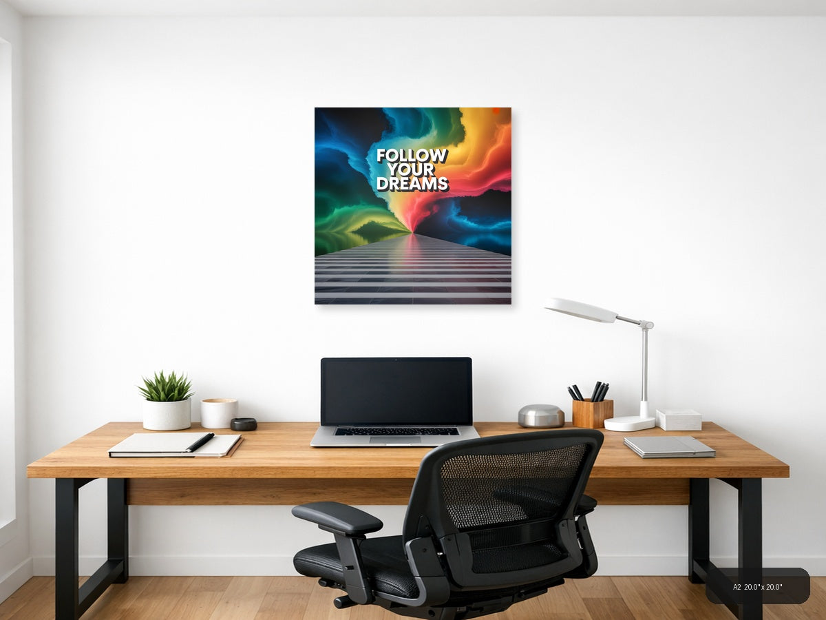 Colorful Abstract Light Rays Photography Wall Art — A2 / Office