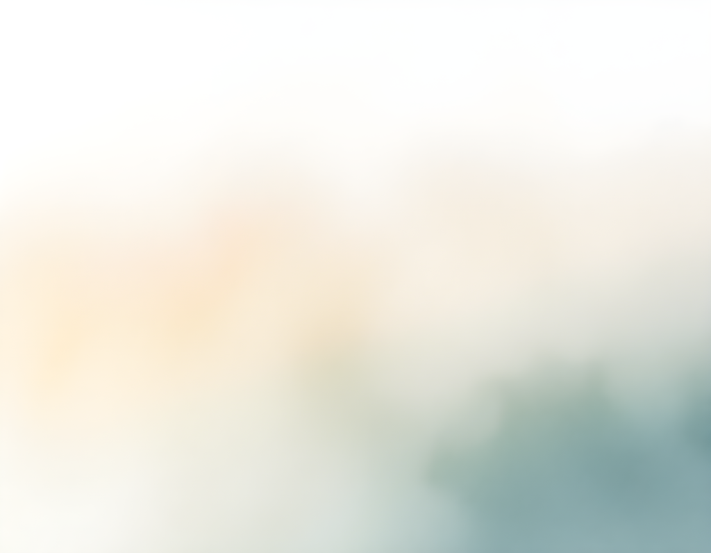 Serene Watercolor Landscape with Soft Teal & Cream Wall Art