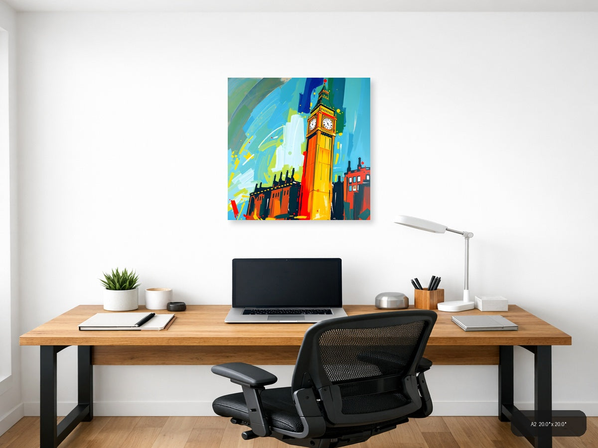 Abstract Big Ben Clock Tower London Wall Art — A2 / Office