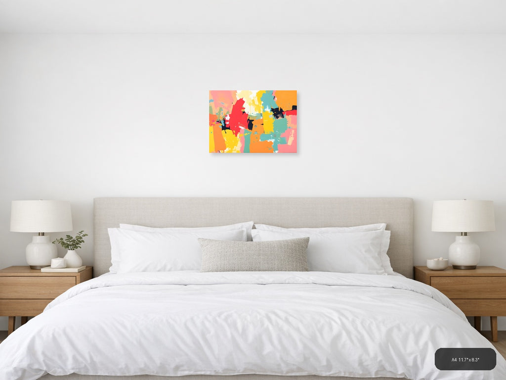 Vibrant Abstract Splatter Art | Colorful Wall Art — A4 / Bedroom