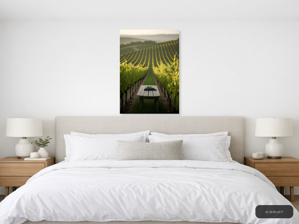 Vineyard Harvest Table Minimalist Wall Art — A1 / Bedroom
