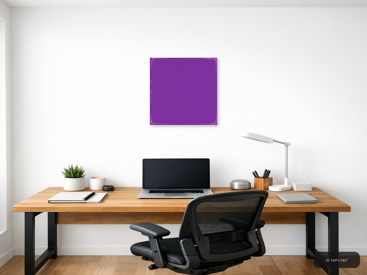 Vintage Purple Grunge Texture Square Wall Art — A3 / Office