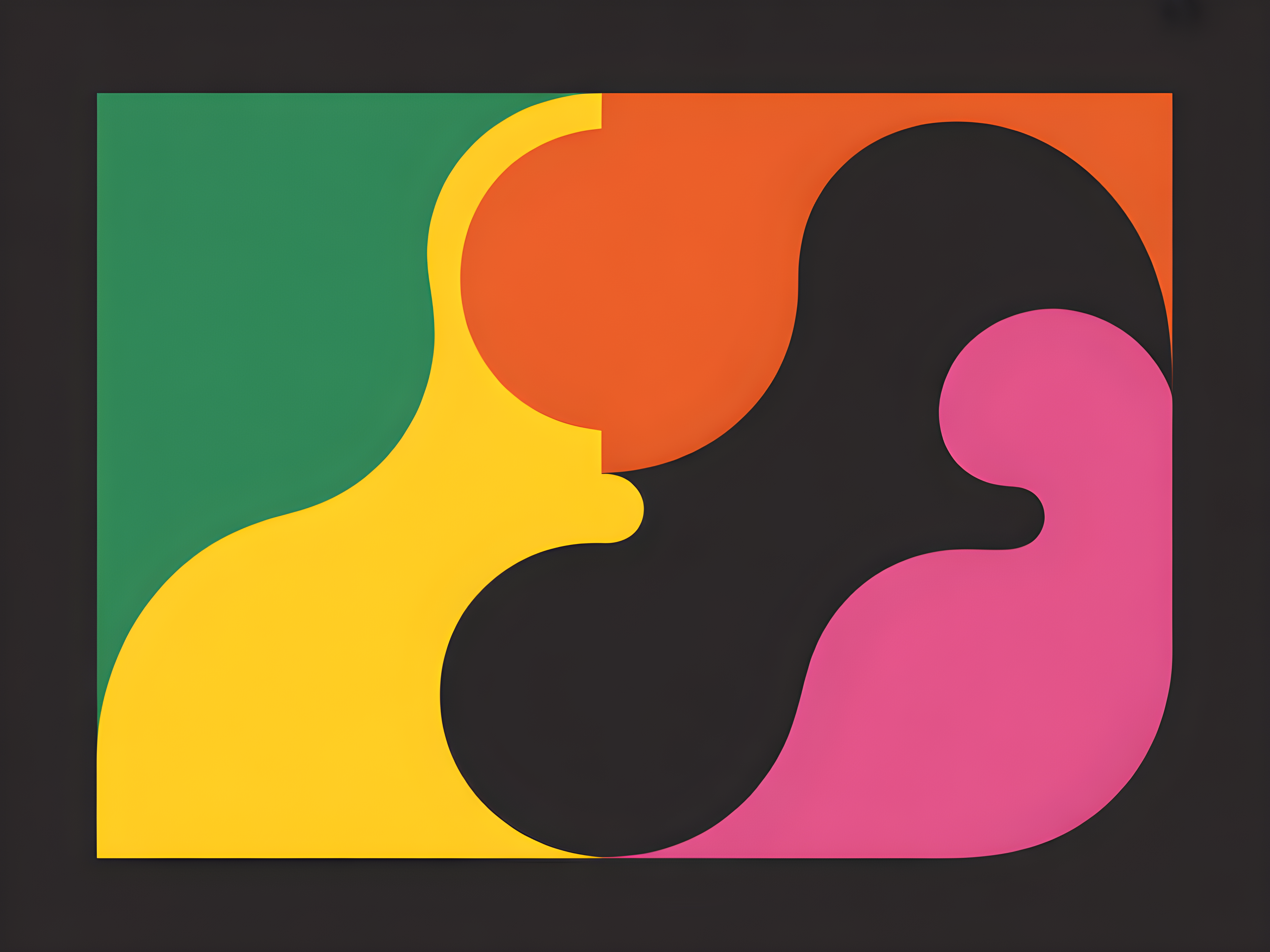 Abstract Geometric Faces Colorful Modern Wall Art