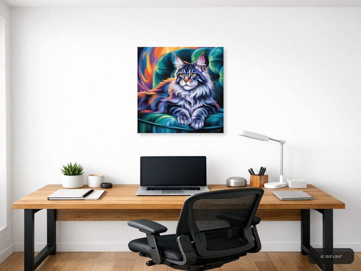 Colorful Abstract Lynx Portrait - Vibrant Wall Art — A2 / Office