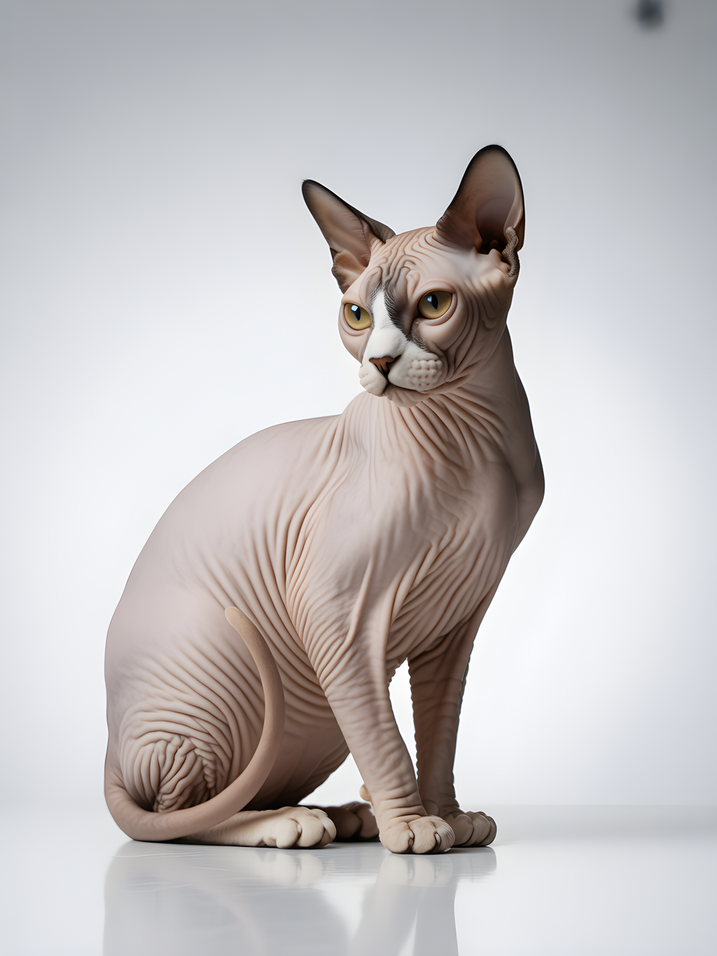 Minimalist Sphynx Cat Portrait Wall Art