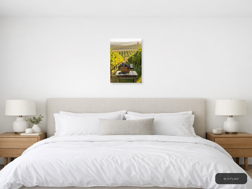 Wine — Minimalist (Portrait) Canvas Print | Minimalist Wall Art | A4 A3 A2 A1 — A3 / Bedroom