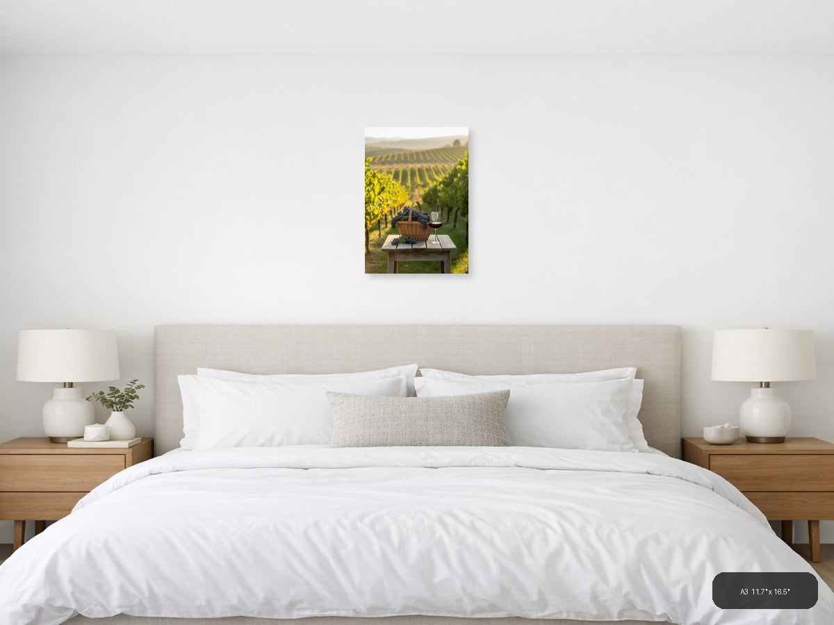 Wine — Minimalist (Portrait) Canvas Print | Minimalist Wall Art | A4 A3 A2 A1 — A3 / Bedroom