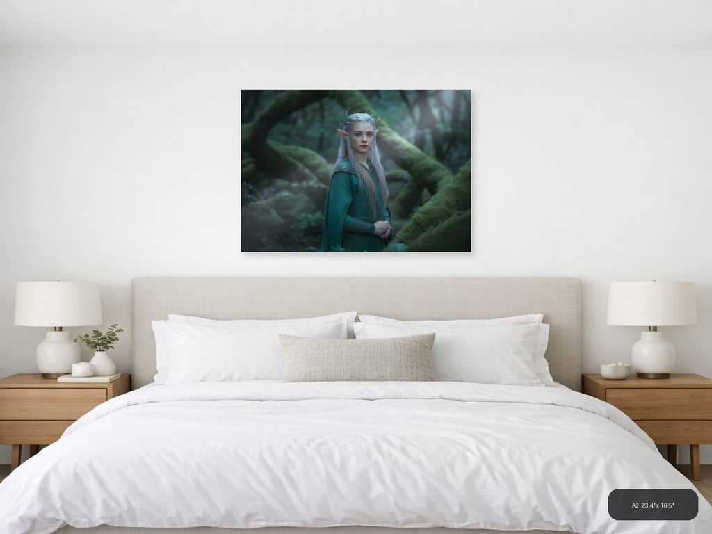 Fantasy Elf Portrait in Enchanted Forest Photography Wall Art — A2 / Bedroom