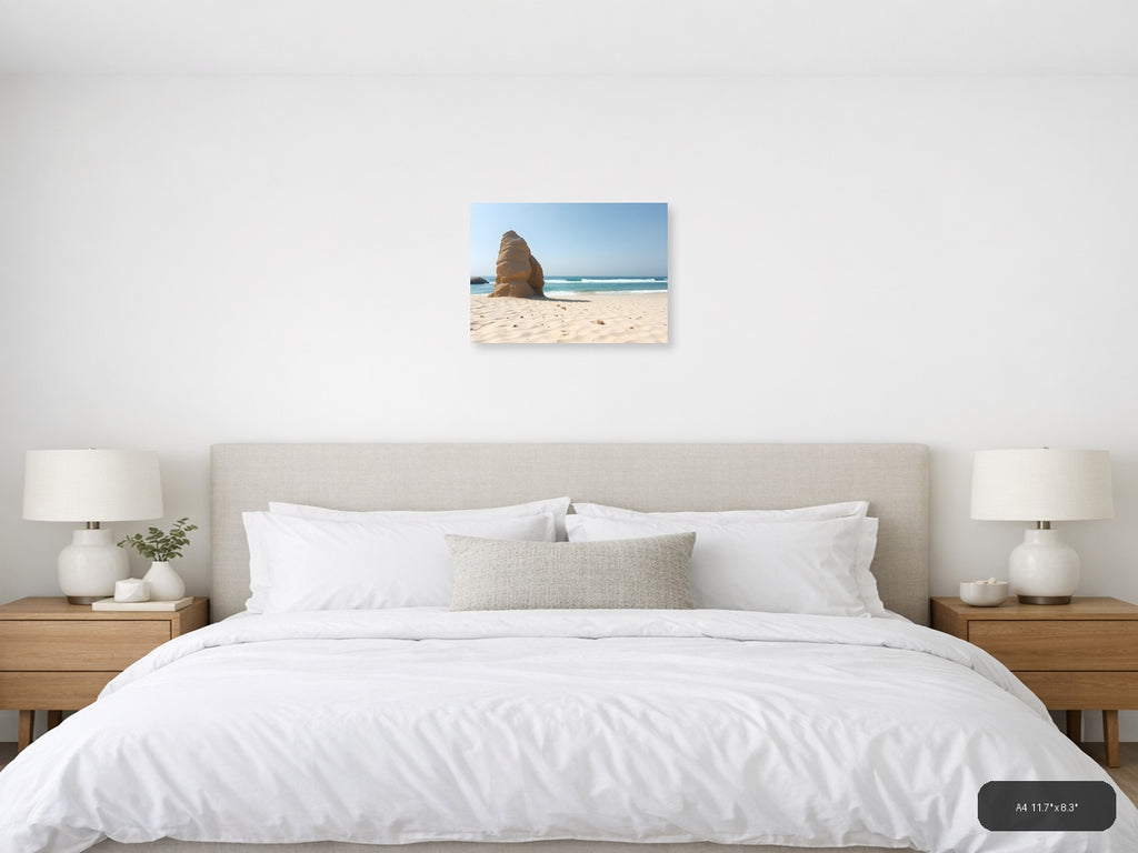 Minimalist Beach Rock Formation Wall Art — A4 / Bedroom