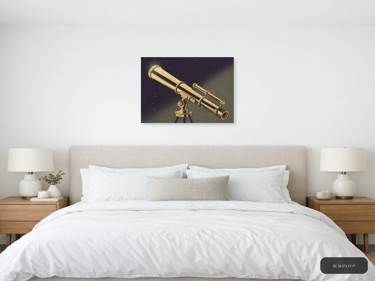 Brass — Vintage (Landscape) Canvas Print | Vintage Wall Art | A4 A3 A2 A1 — A3 / Bedroom