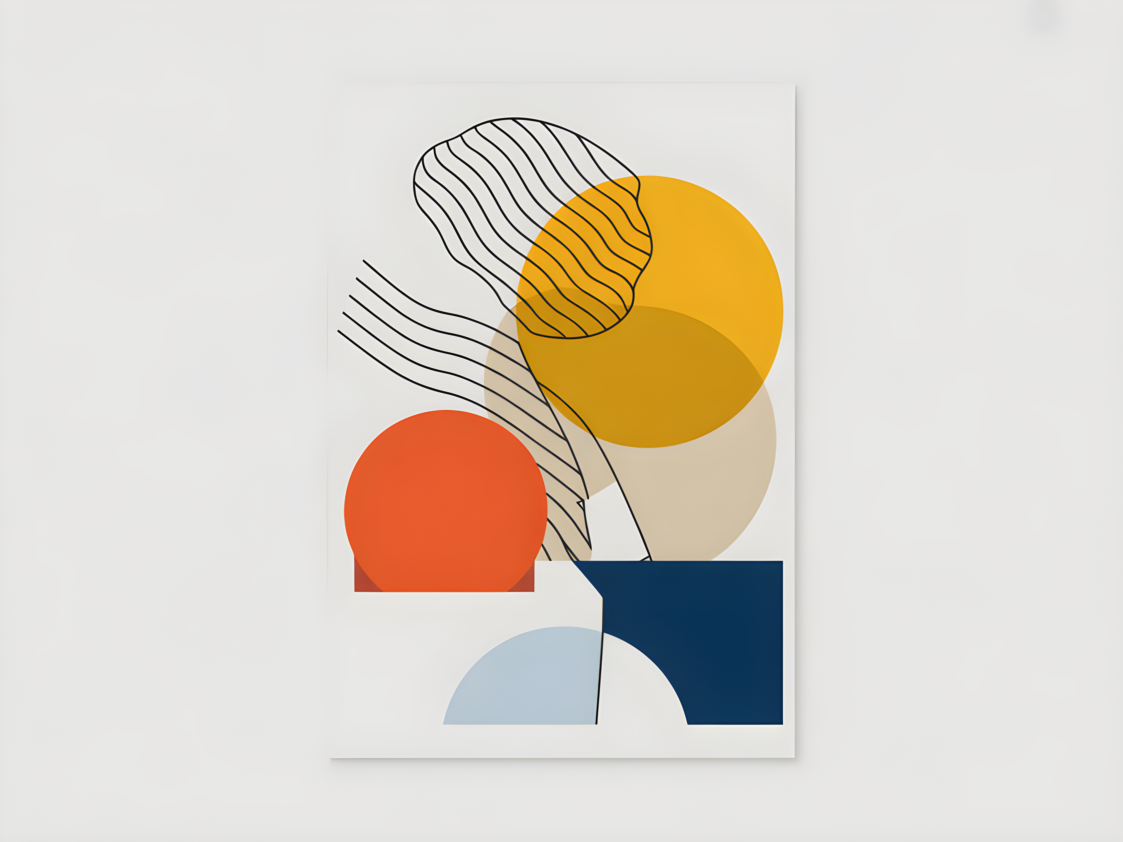 Minimalist Abstract Geometric Circles Line Art Wall Art