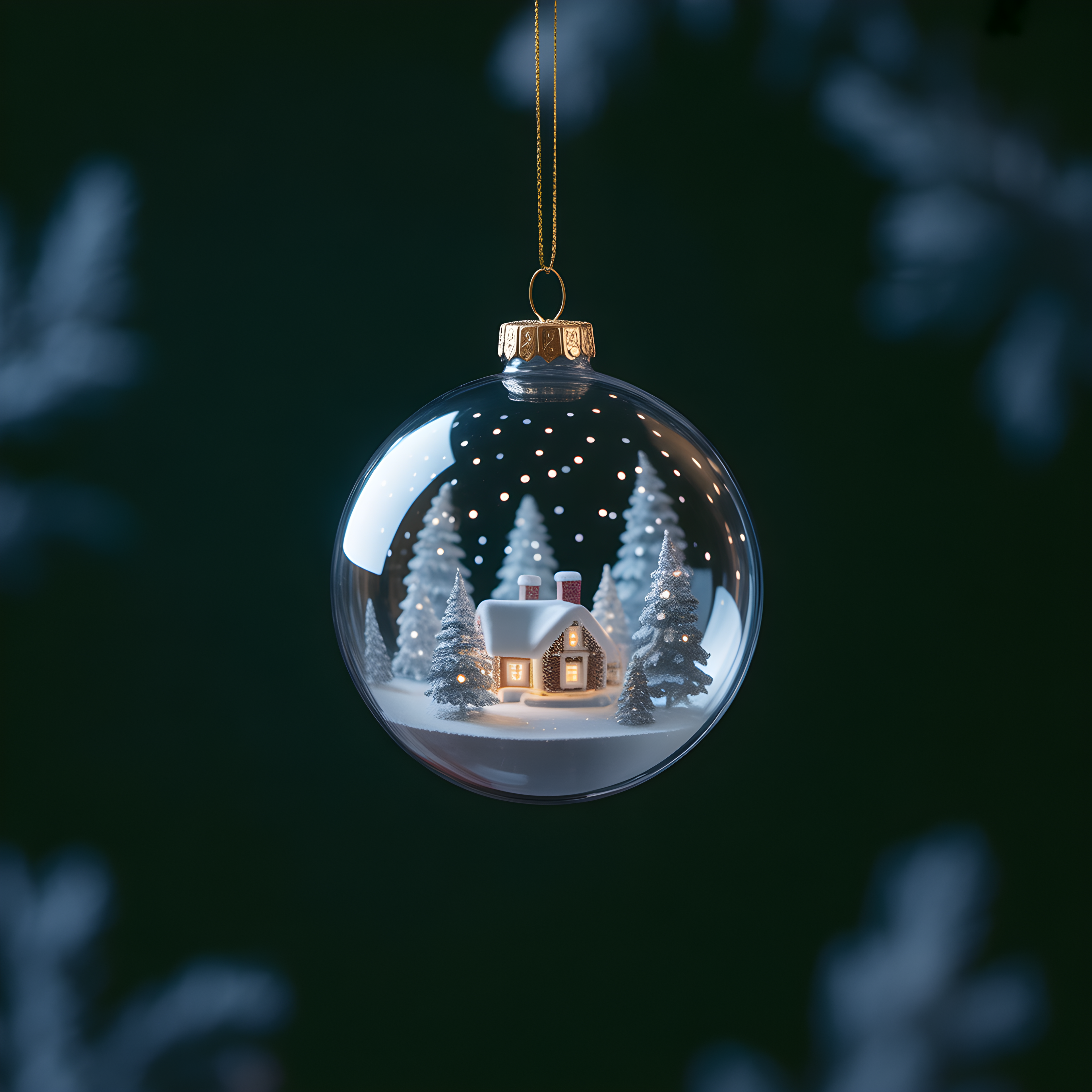 Winter Snow Globe House Photography Wall Art