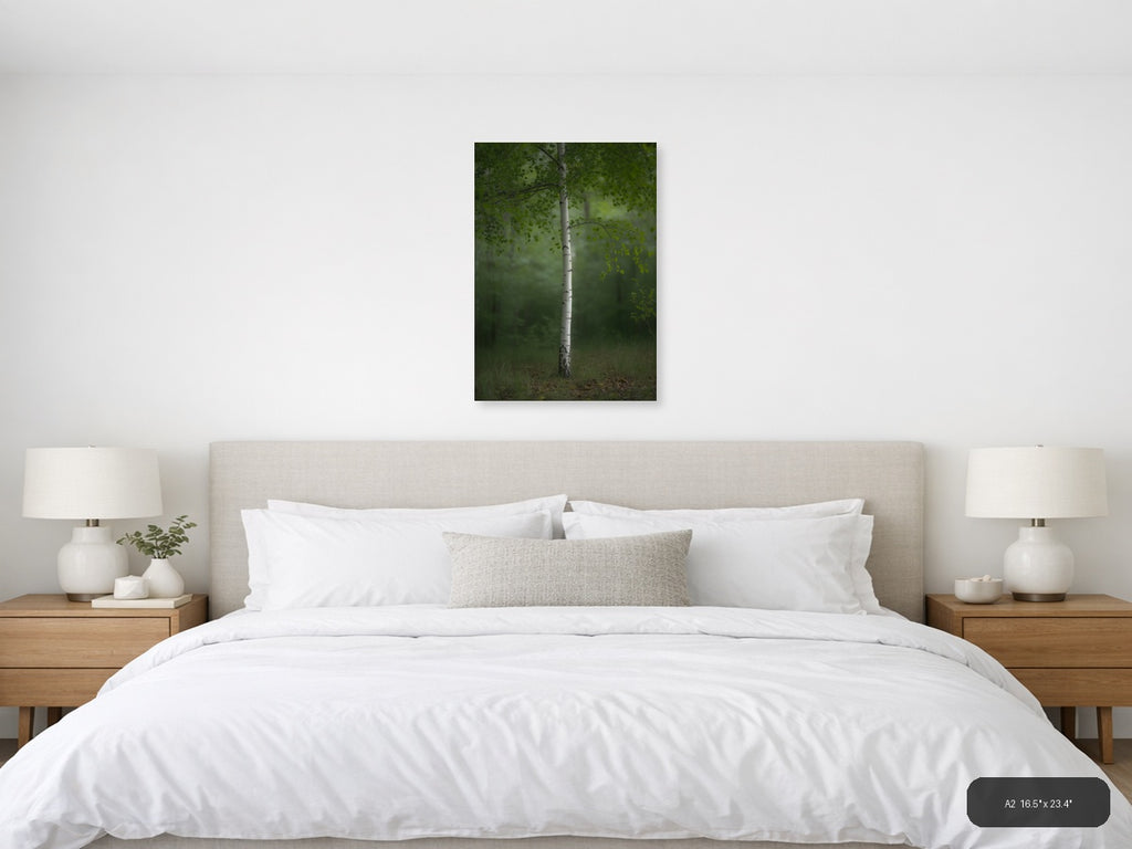 Forest Fog Photography — Minimalist (Portrait) Canvas Print | Minimalist Wall Art | A4 A3 A2 A1 — A2 / Bedroom