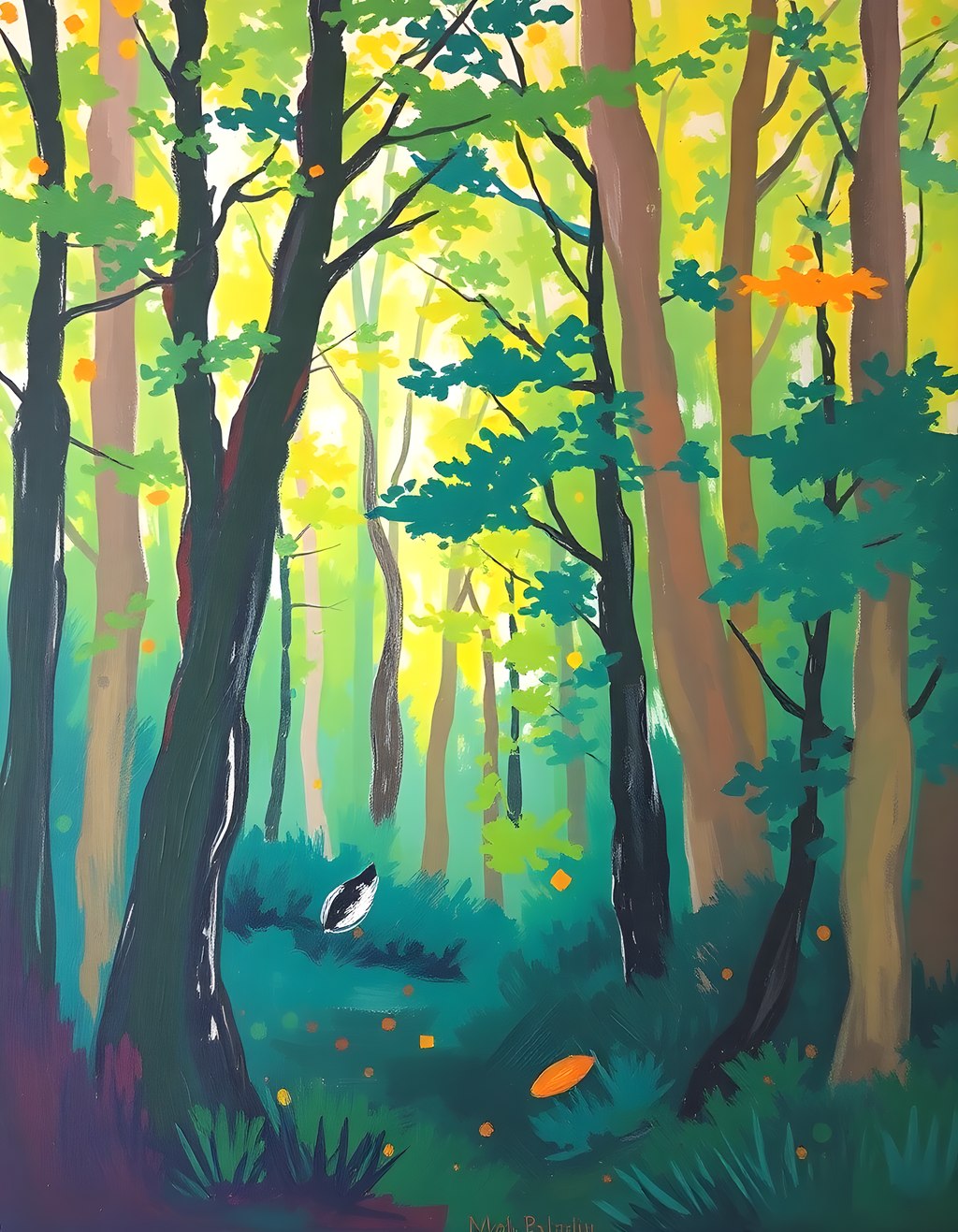 Forest Canopy Abstract Landscape Wall Art