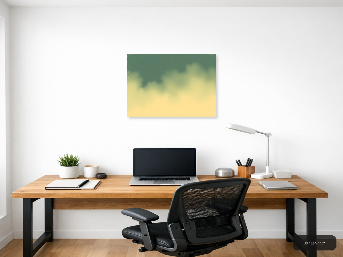 Vintage Gradient Sky with Soft Clouds Wall Art — A3 / Office