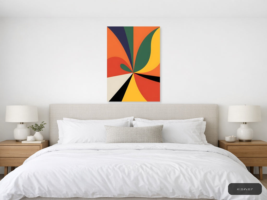 Abstract Geometric Sunburst Colorful Photography Wall Art — A1 / Bedroom