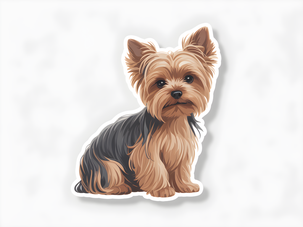 Cute Yorkie Puppy Minimalist Portrait Wall Art