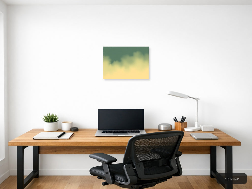 Vintage Sunset Sky Gradient Landscape Wall Art — A4 / Office