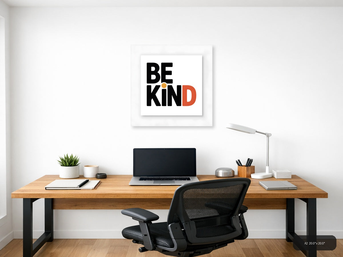 Be Kind Minimalist Typography Wall Art — A2 / Office