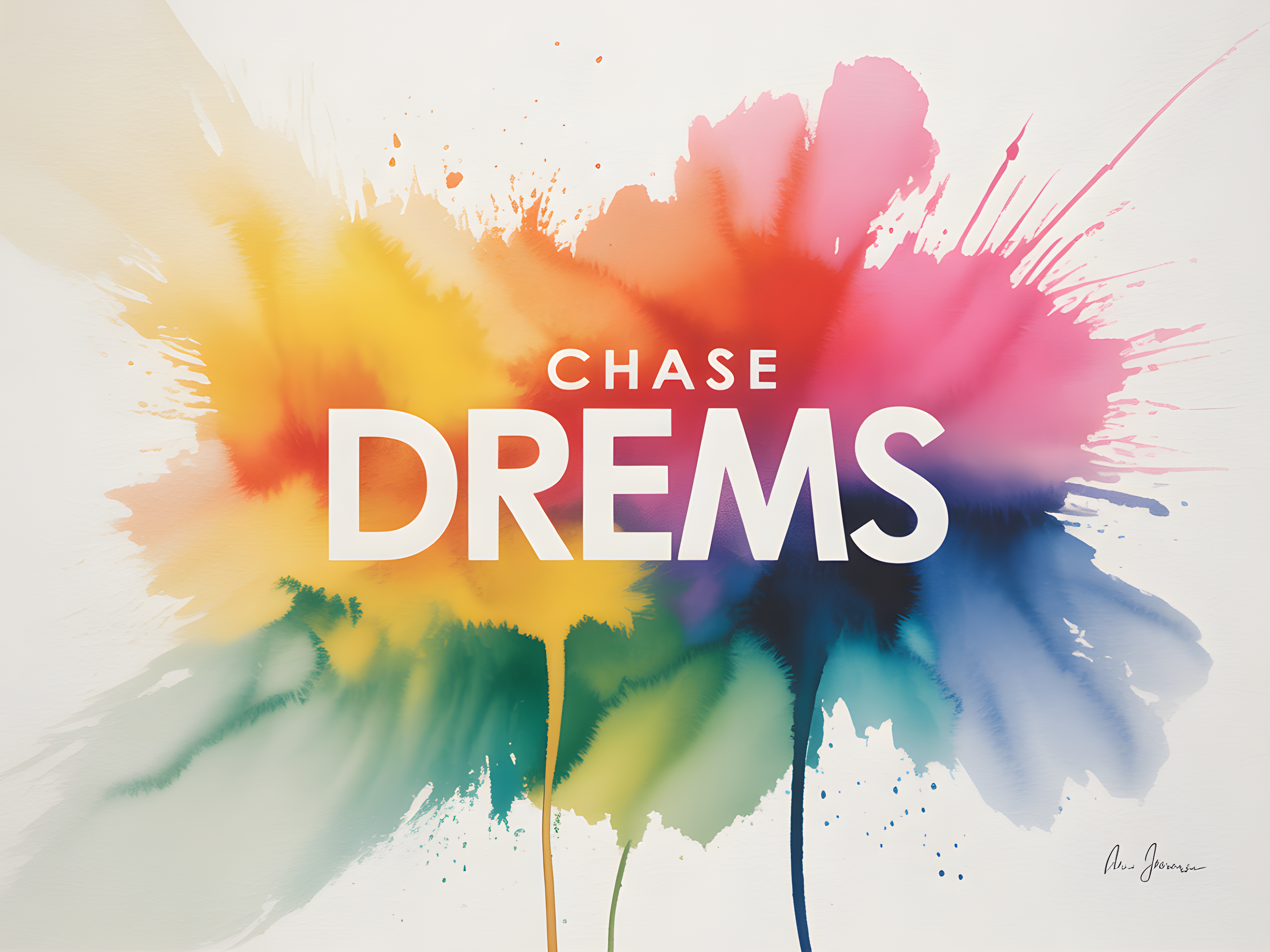 Chase Dreams Watercolor Flower Wall Art