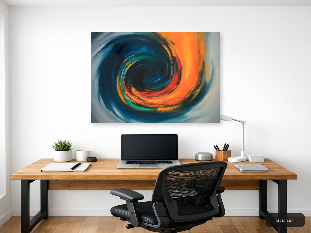 Vibrant Abstract Spiral Motion Modern Wall Art — A1 / Office