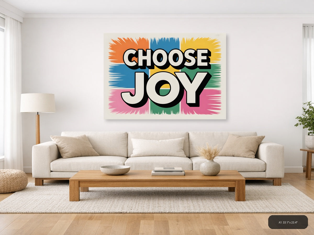 Choose Joy Abstract Colorblock Canvas Wall Art — A1 / Living Room