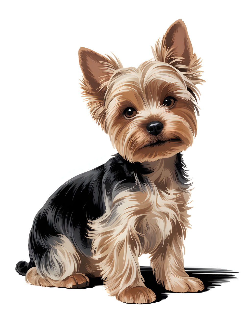 Yorkshire Terrier Portrait Minimalist Wall Art
