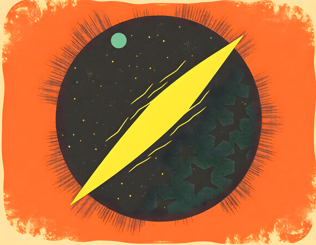 Vintage Cosmic Eye Lightning Bolt Wall Art