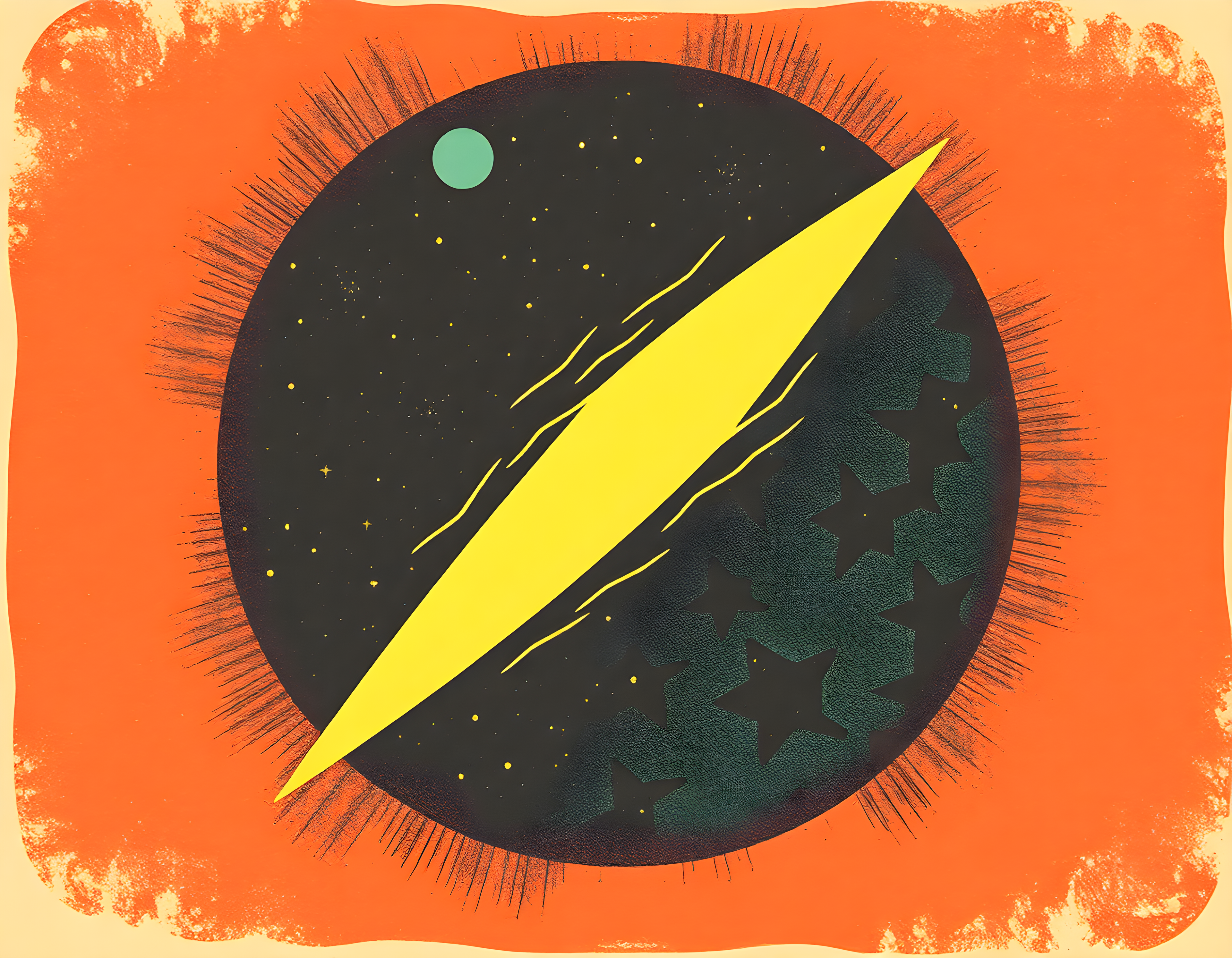 Vintage Cosmic Eye Lightning Bolt Wall Art