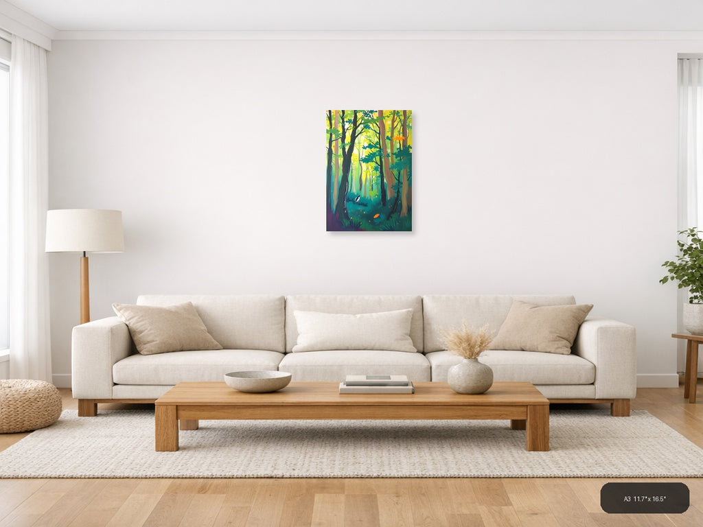 Forest Canopy Abstract Landscape Wall Art — A3 / Living Room