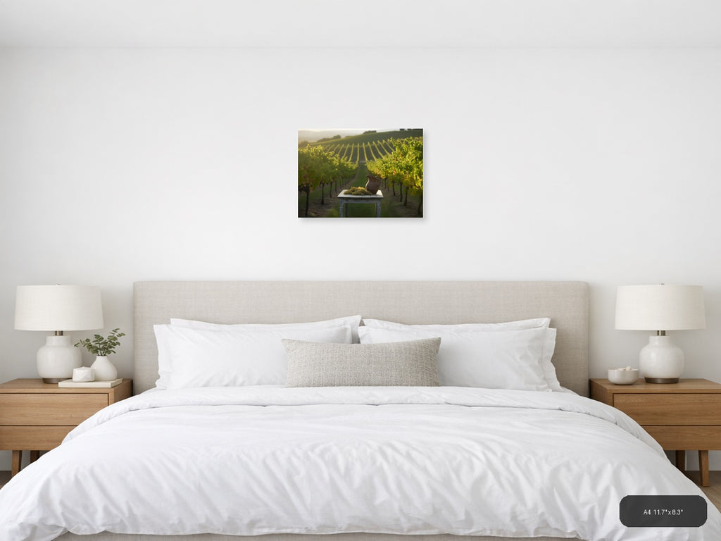 Wine — Minimalist (Landscape) Canvas Print | Minimalist Wall Art | A4 A3 A2 A1 — A4 / Bedroom