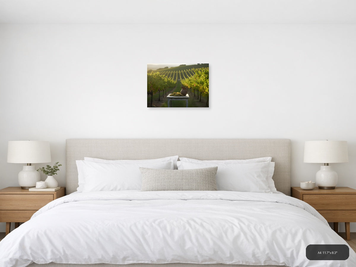Wine — Minimalist (Landscape) Canvas Print | Minimalist Wall Art | A4 A3 A2 A1 — A4 / Bedroom