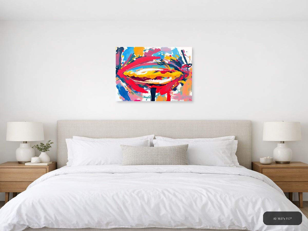 Colorful Abstract Face Expression Wall Art — A3 / Bedroom