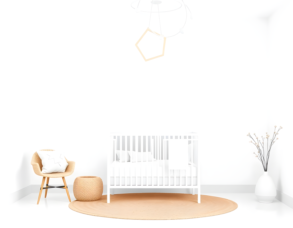 Minimalist Nursery Room Layout Illustration Wall Art