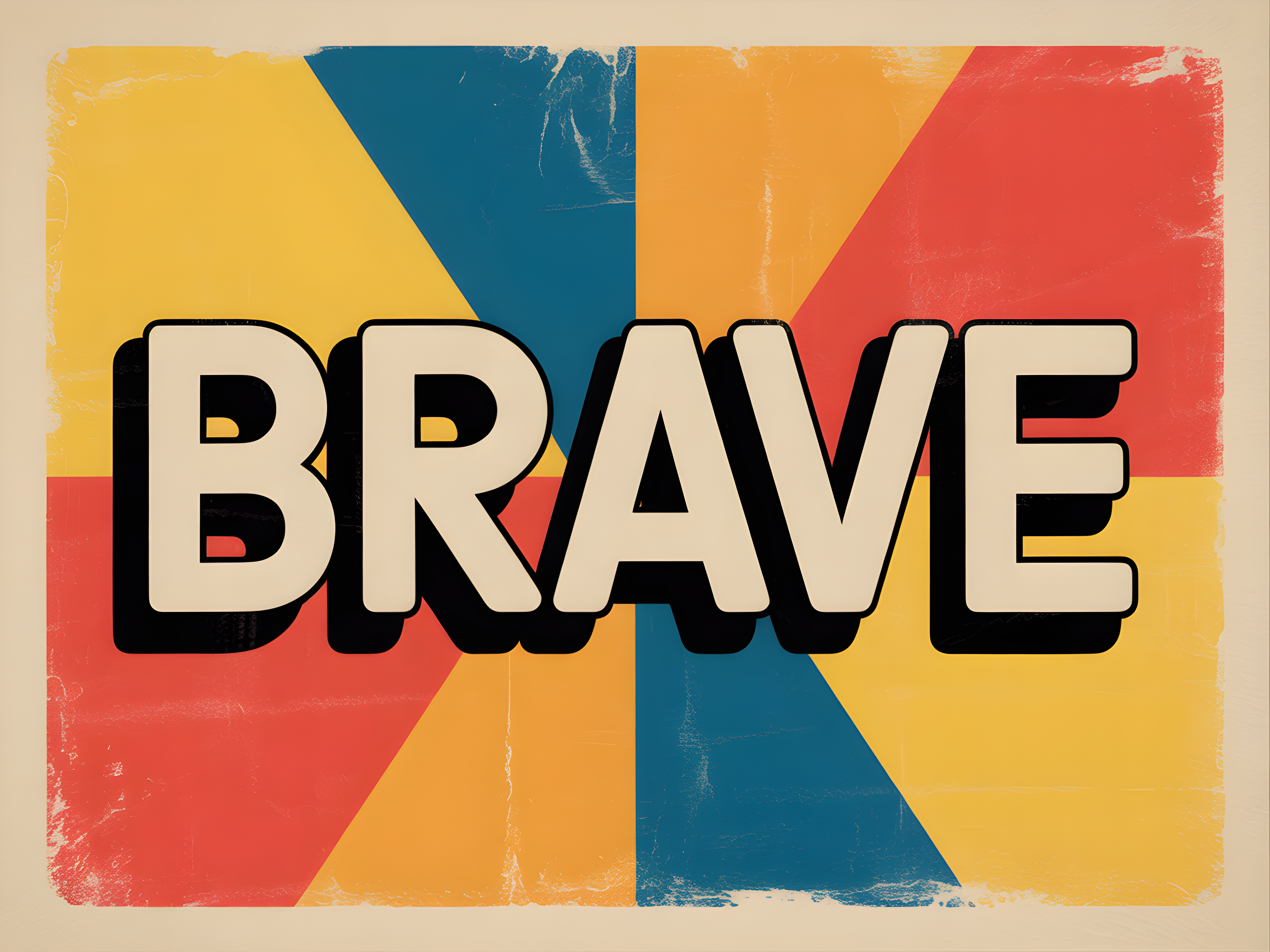 Brave Vintage Retro Geometric Sunburst Wall Art