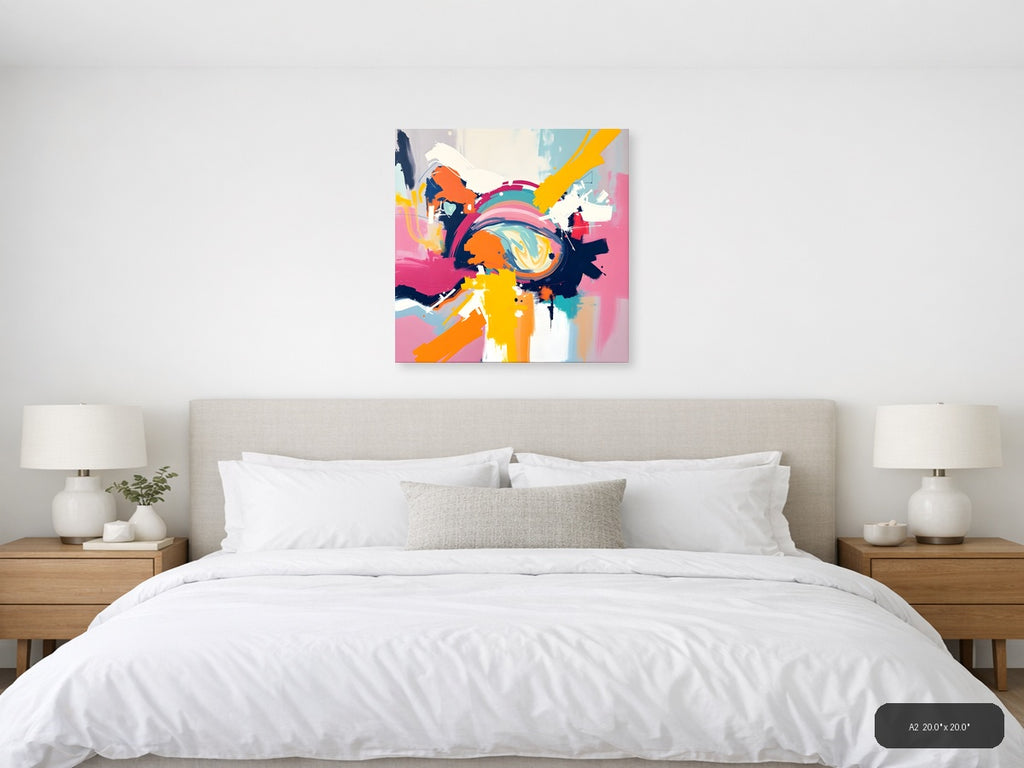 Vibrant Abstract Circle Burst Colorful Wall Art — A2 / Bedroom