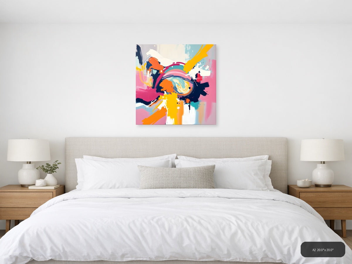 Vibrant Abstract Circle Burst Colorful Wall Art — A2 / Bedroom