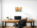 Colorful Abstract Flowers Landscape Wall Art — A4 / Office