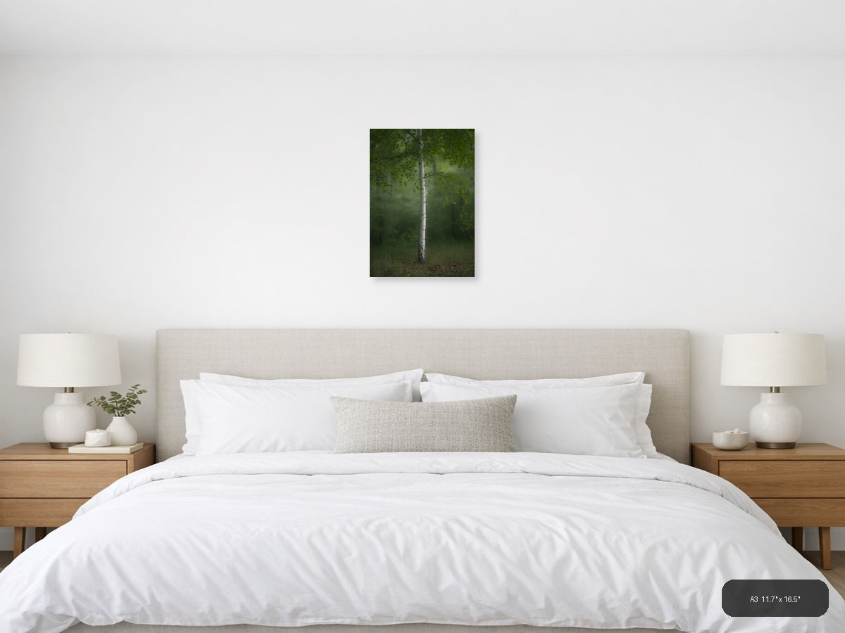 Forest Fog Photography — Minimalist (Portrait) Canvas Print | Minimalist Wall Art | A4 A3 A2 A1 — A3 / Bedroom