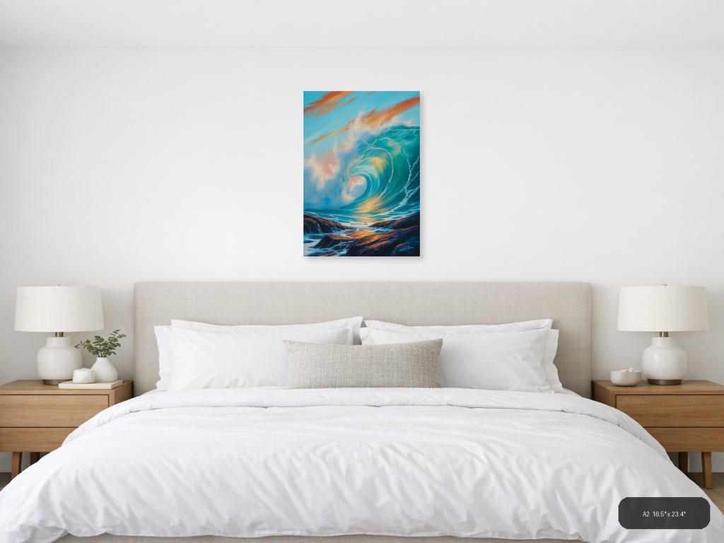 Ocean Horizon — Abstract (Portrait) Canvas Print | Abstract Wall Art | A4 A3 A2 A1 — A2 / Bedroom
