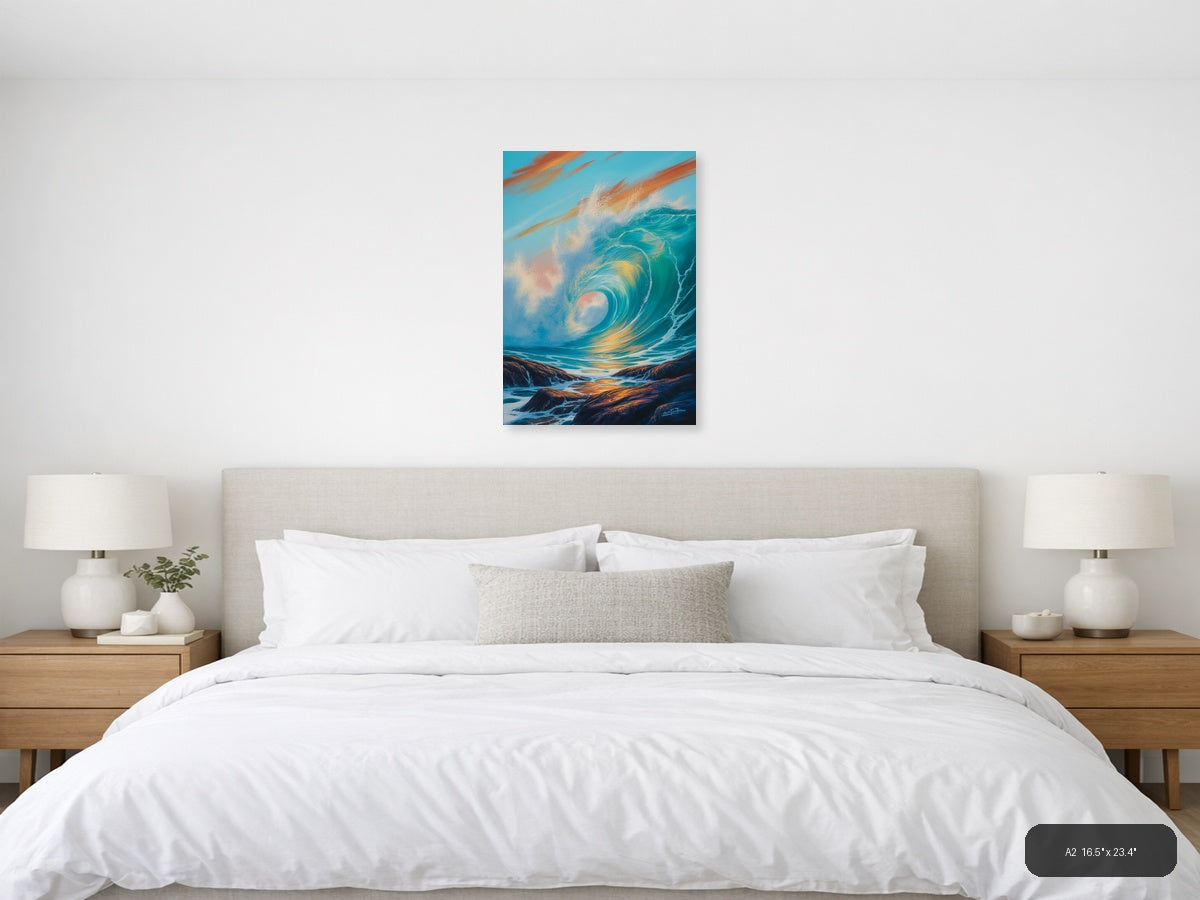 Ocean Horizon — Abstract (Portrait) Canvas Print | Abstract Wall Art | A4 A3 A2 A1 — A2 / Bedroom