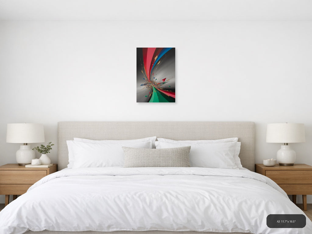 Tech — Abstract (Portrait) Canvas Print | Abstract Wall Art | A4 A3 A2 A1 — A3 / Bedroom