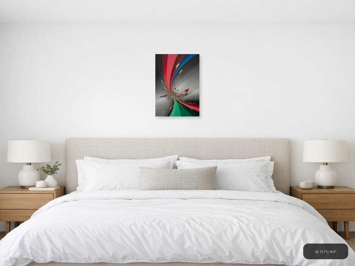 Tech — Abstract (Portrait) Canvas Print | Abstract Wall Art | A4 A3 A2 A1 — A3 / Bedroom