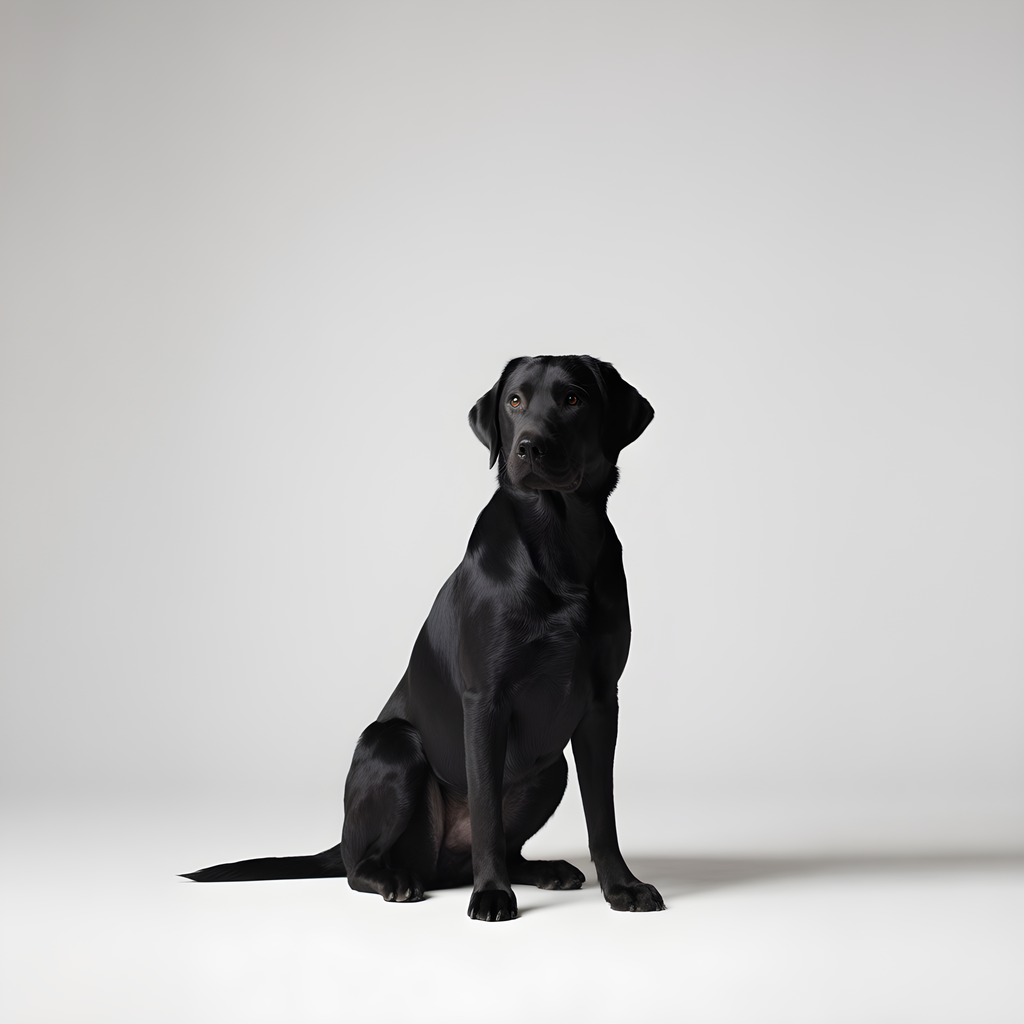 Black Labrador Sitting - Minimalist Dog Wall Art