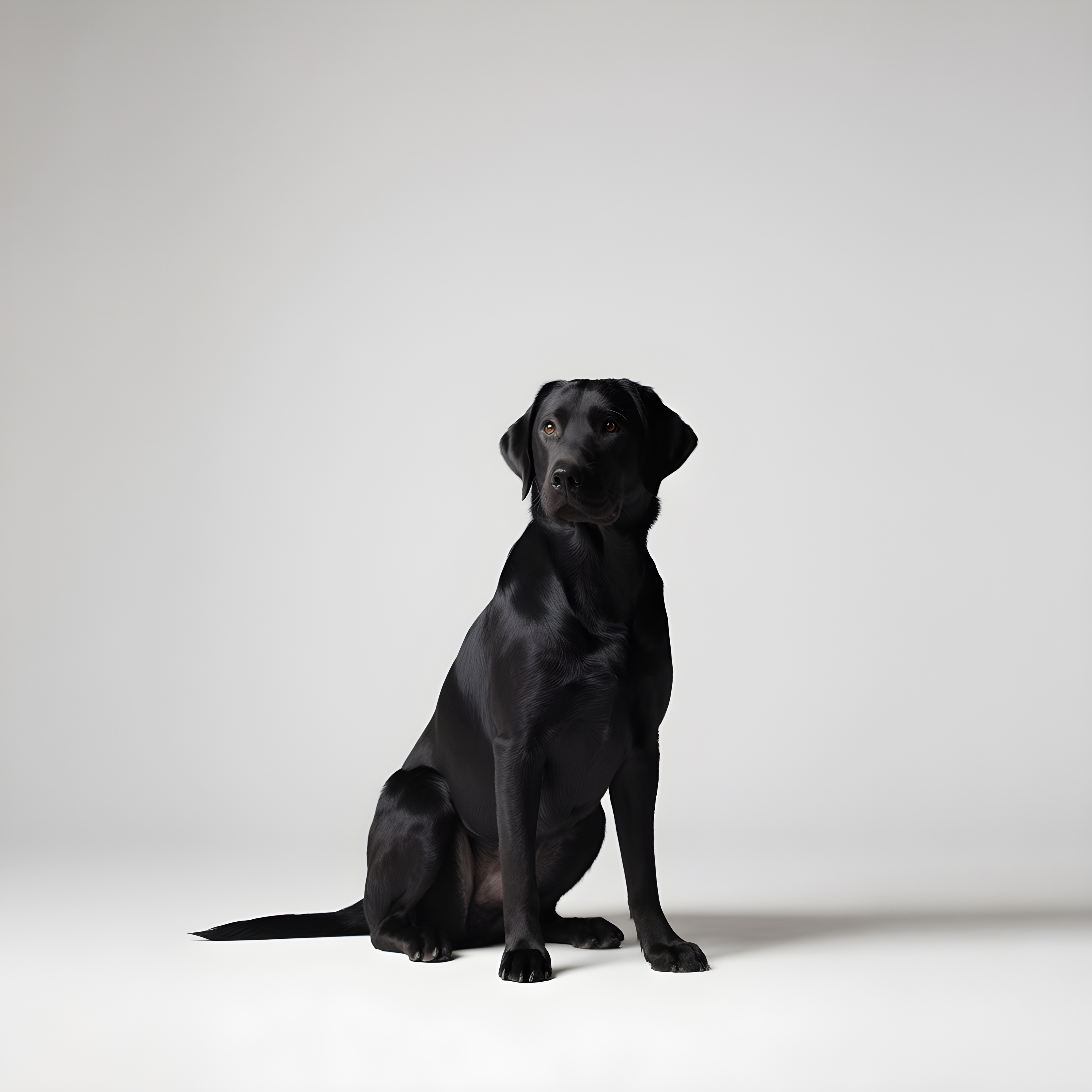 Black Labrador Sitting - Minimalist Dog Wall Art