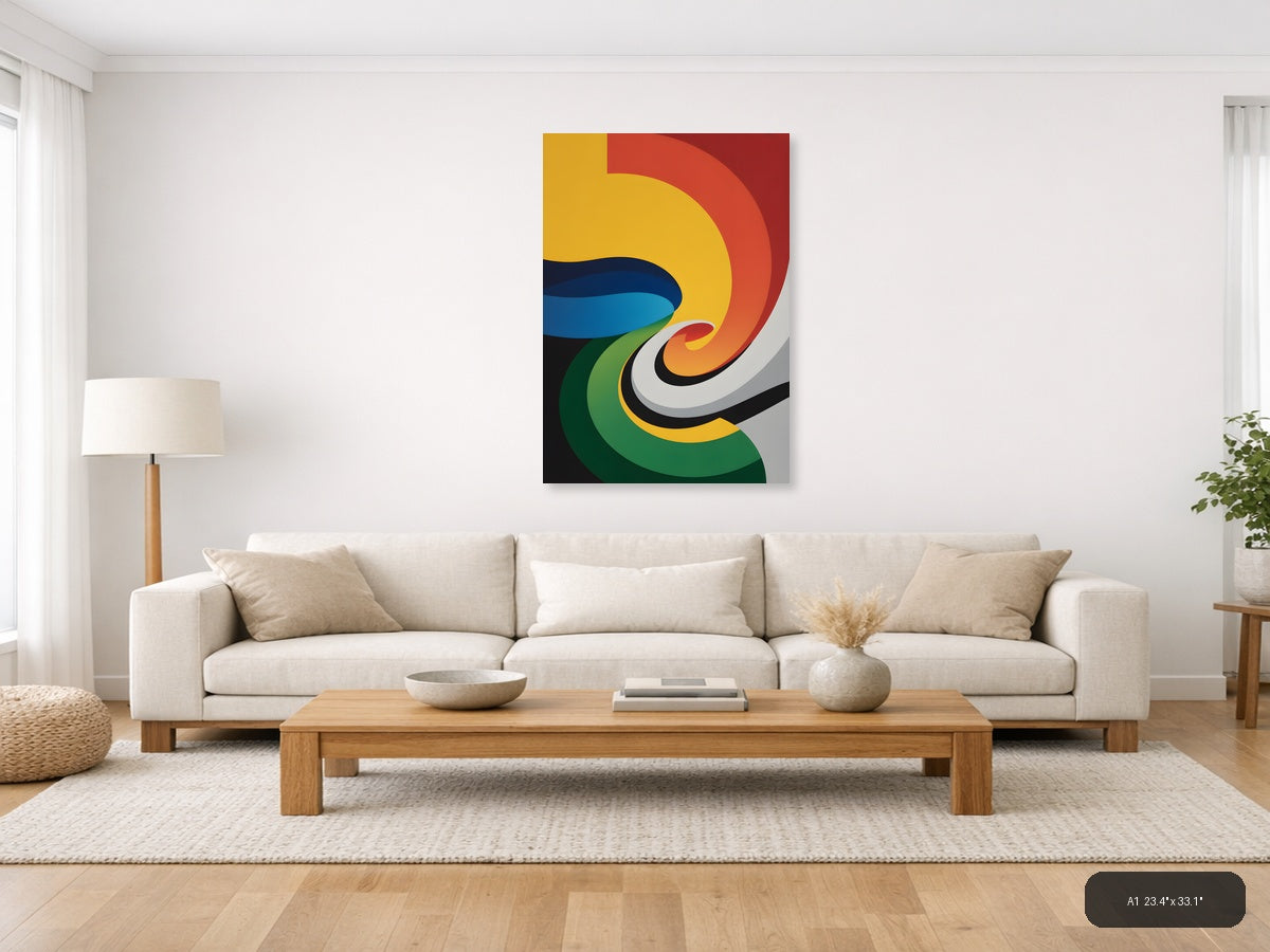 Colorful Abstract Spiral Layers Photography Wall Art — A1 / Living Room