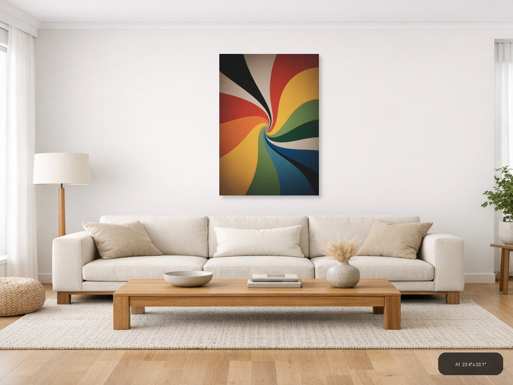 Colorful Spiral Swirl Abstract Photography Wall Art — A1 / Living Room