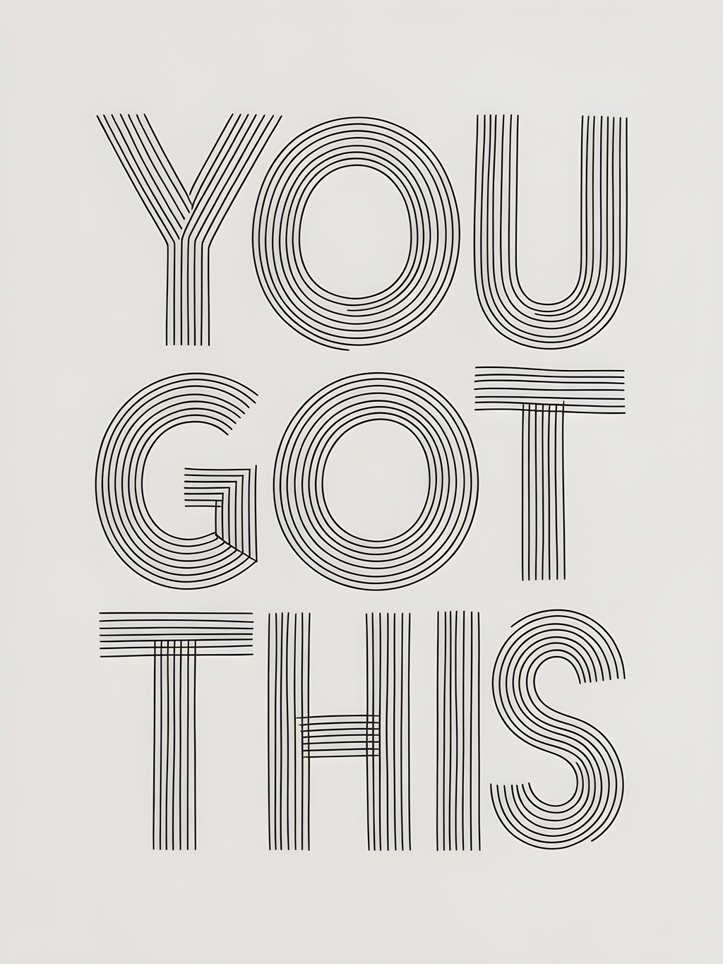 You Got This Motivational Line Art Wall Art