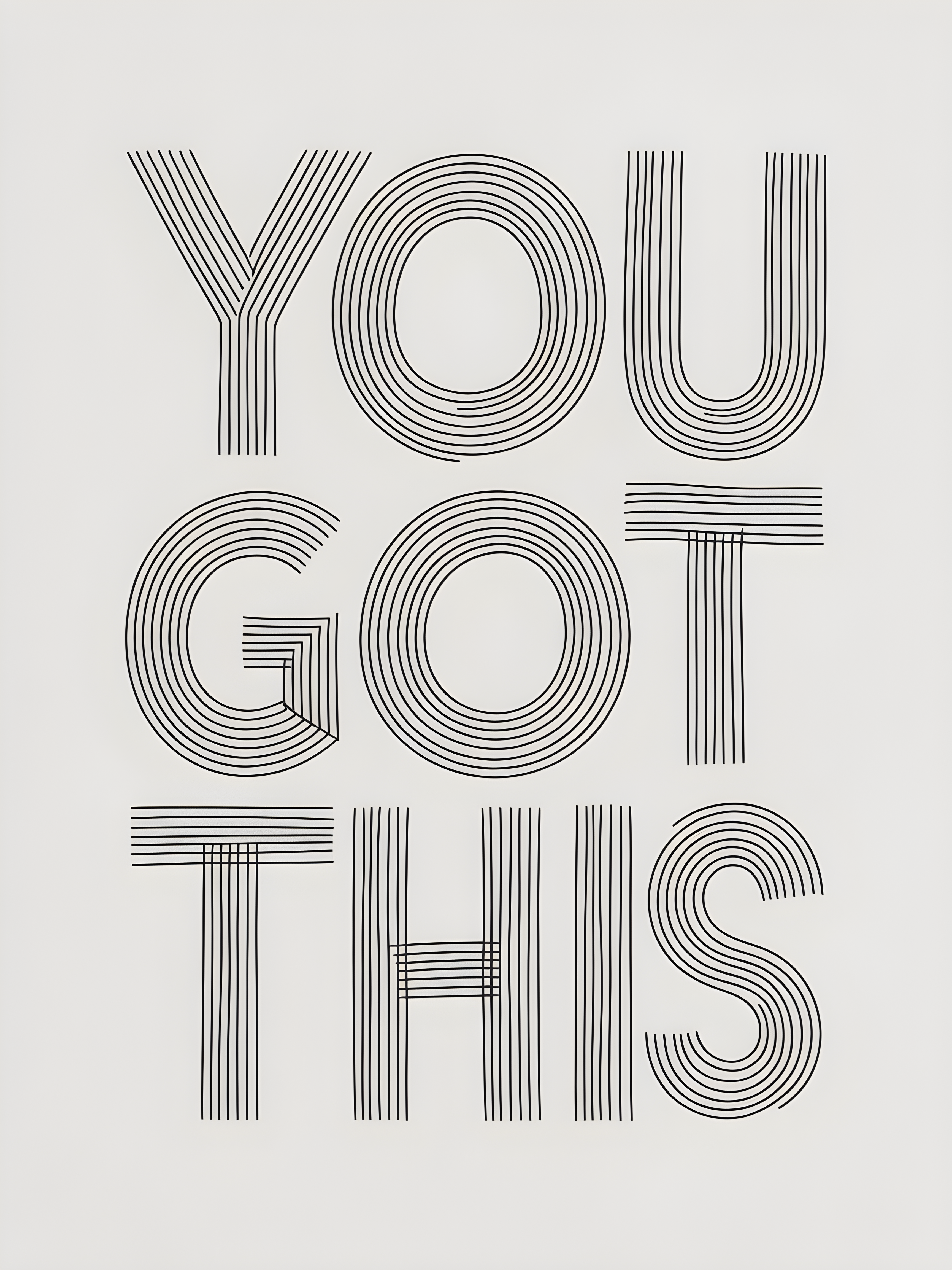 You Got This Motivational Line Art Wall Art