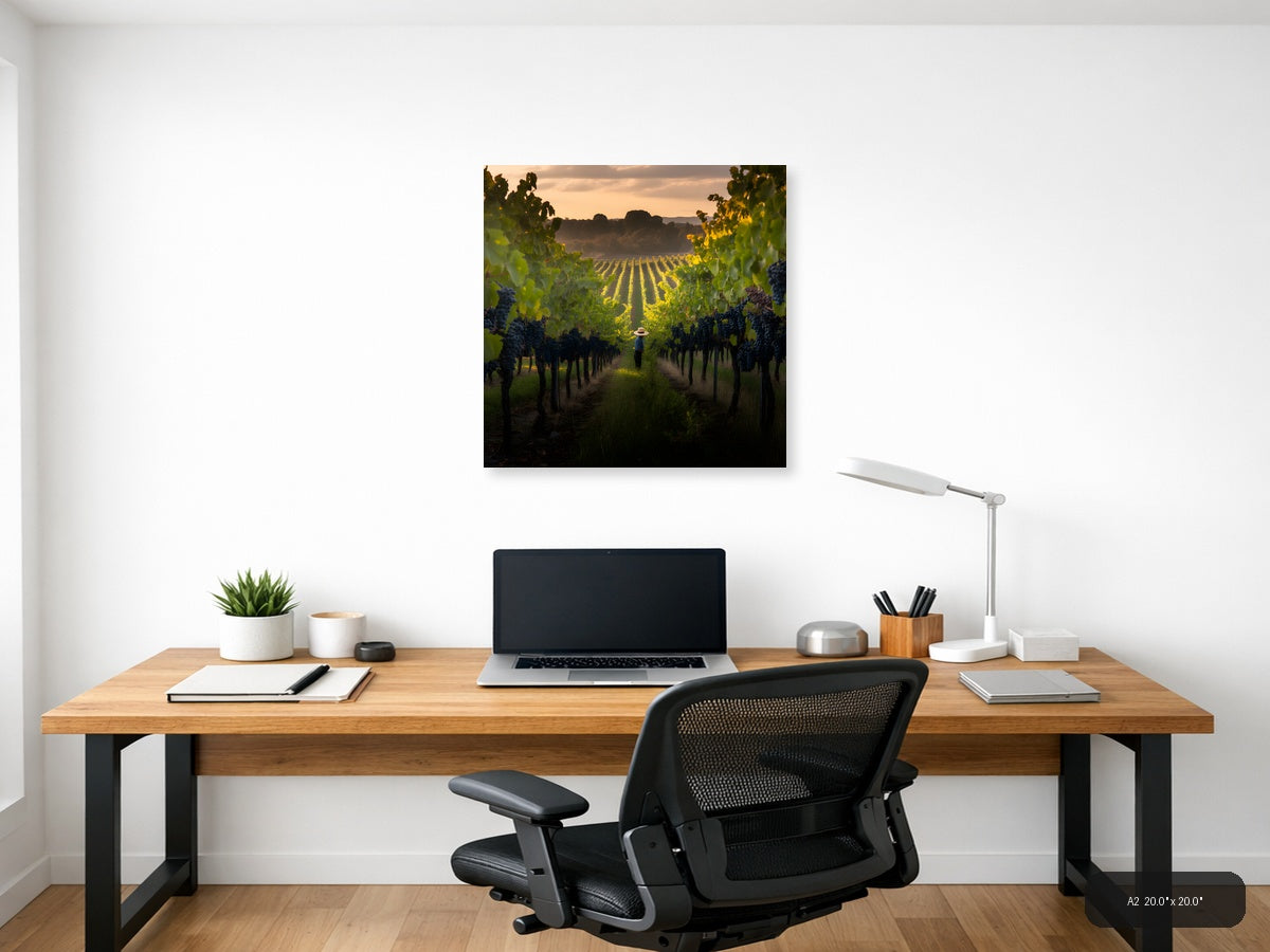 Vineyard at Sunset - Photography Wall Art — A2 / Office